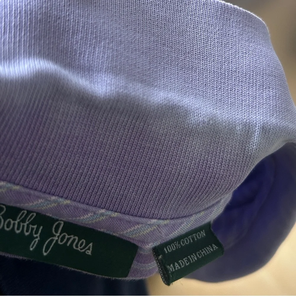 Bobby Jones Golf Polo Men’s XL Purple Striped 100% Cotton Shirt